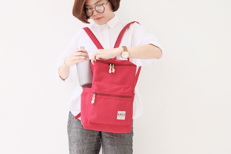 BUCKET BEAM BAG : RED COLOR - 后背包/双肩包 - 其他材质 红色