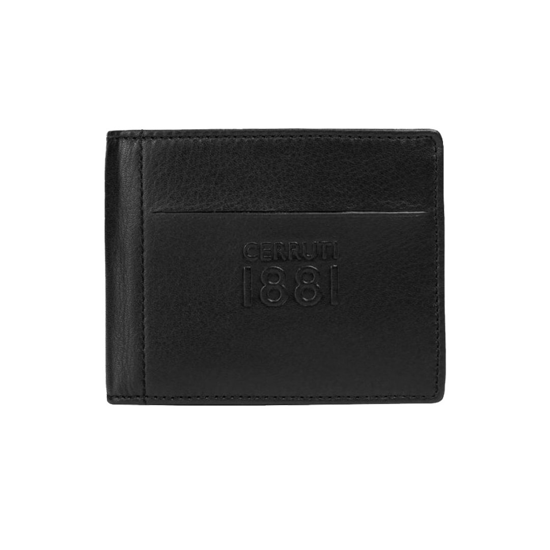 CERRUTI 1881 限量2折 顶级小牛皮4卡皮夹 全新专柜展示品 - 皮夹/钱包 - 真皮 黑色