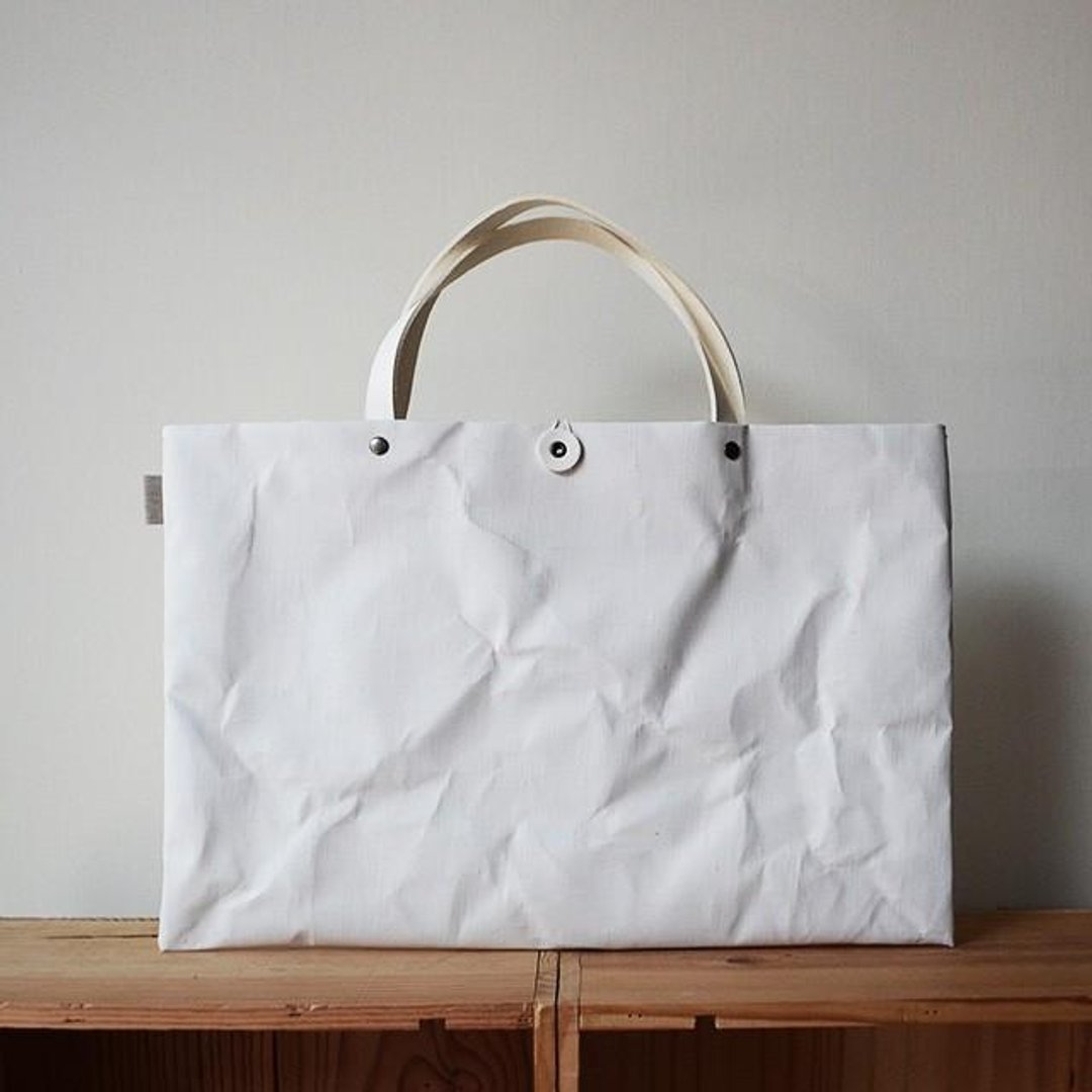 Leather Handle Lesson Bag P6 (B4) - 手提包/手提袋 - 其他材质 白色