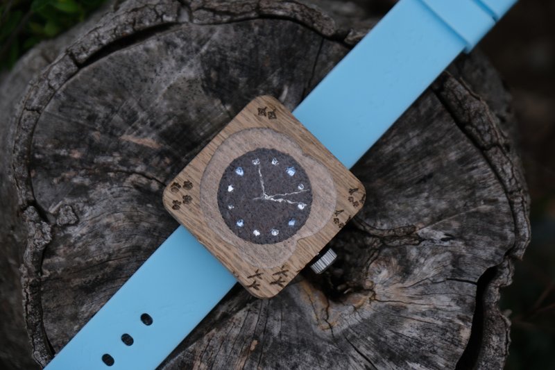 橡木腕表：水洼之空 - 女表 - 木头 咖啡色
