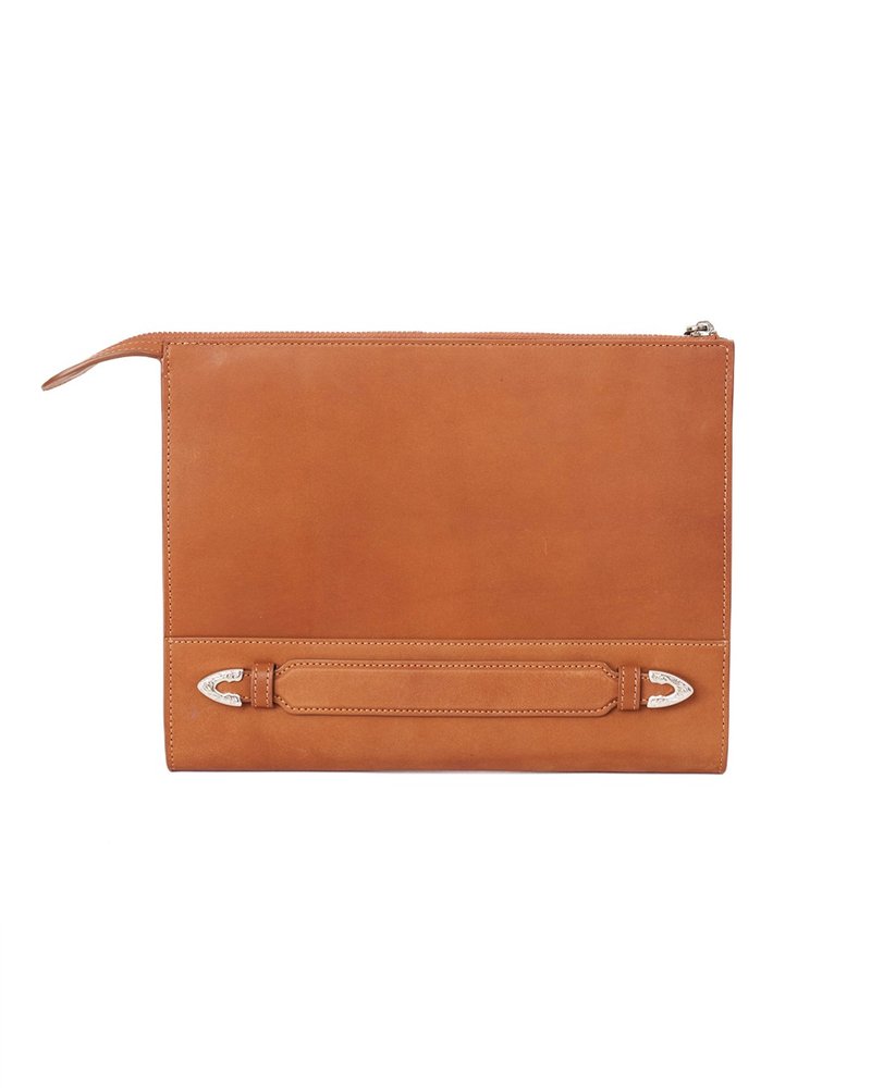 Aperol Clutch  啡色皮革包 手拿包 手提包 植鞣牛皮 上班族 男装 - 手提包/手提袋 - 真皮 咖啡色