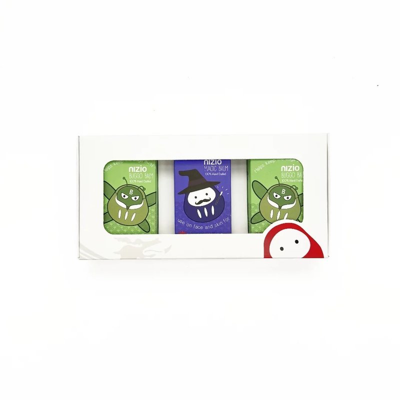nizio【英国威尔斯】魔法膏*1+防蚊膏*2 -阿福礼盒3件组(25mlx3) - 满月礼盒 - 精油 