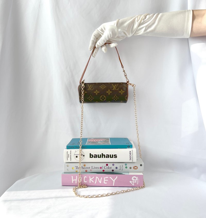 LV Monogram Papillon小圆筒形手提袋 赠送肩带侧斜背包 中古 - 侧背包/斜挎包 - 真皮 咖啡色