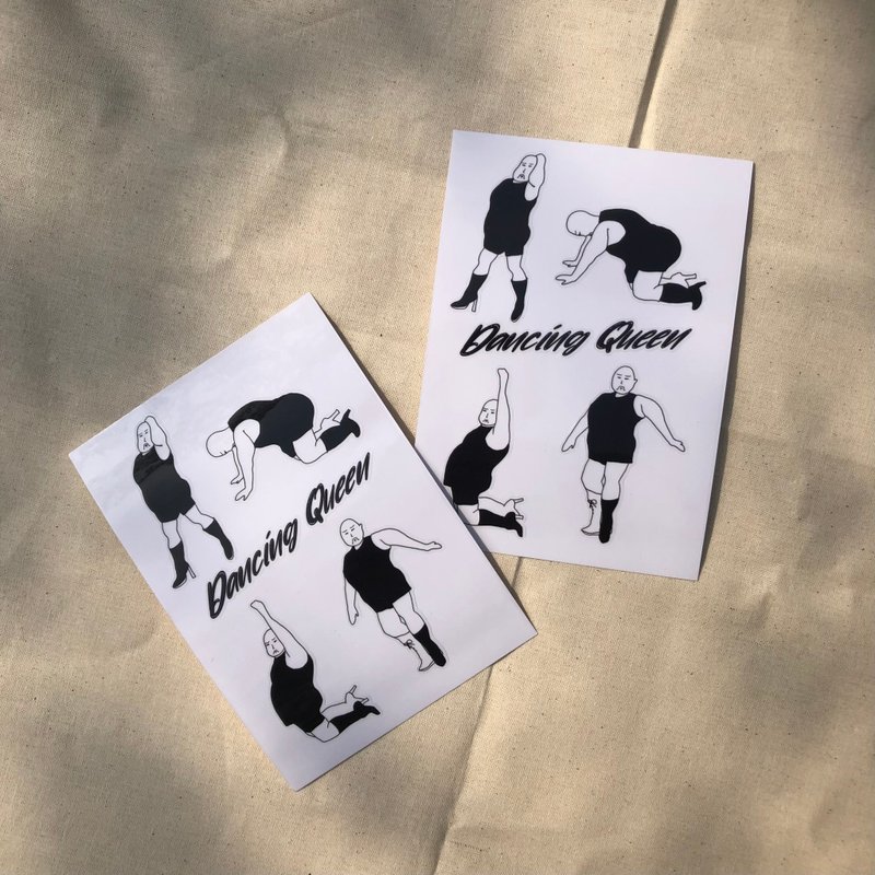 搞怪舞后手绘贴纸组   可爱又有趣的个性风贴纸 文具 毕业 手帐 - 贴纸 - 纸 