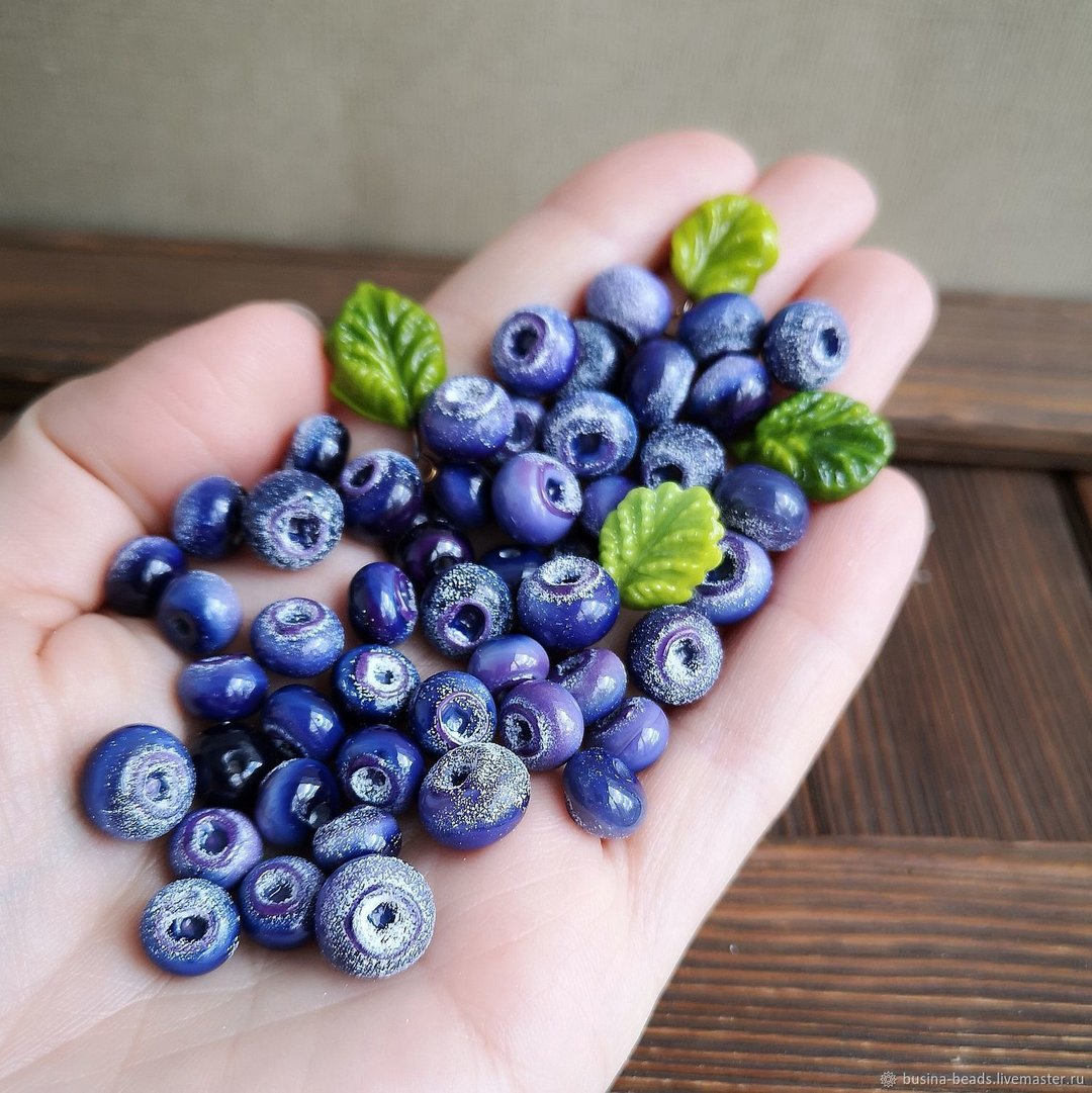 Blueberry, Blueberry beads half drilled, Quantity of Your Choice Lampwork Beads - 陶艺 - 玻璃 紫色