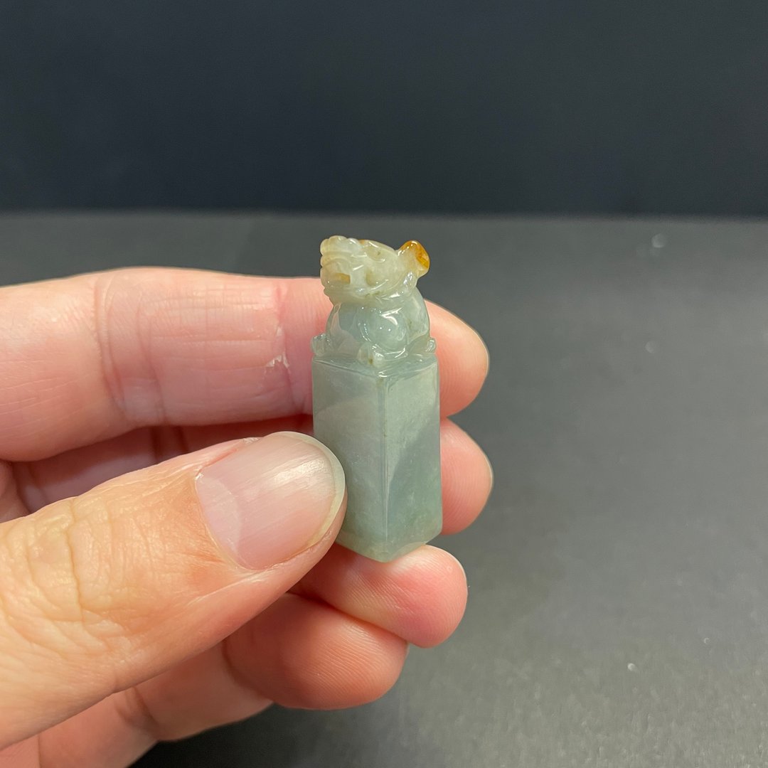 瀚玉珠宝 天然A货翡翠印章  蜜糖黄缅甸玉印 貔貅印章 招财避邪 - 其他 - 玉石 