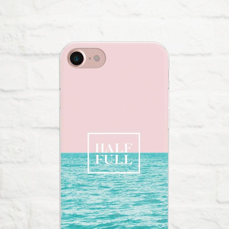 半满- 夏日-防摔透明软壳- iPhone 14, Xs至iPhoneSE2, Samsung - 手机壳/手机套 - 硅胶 蓝色