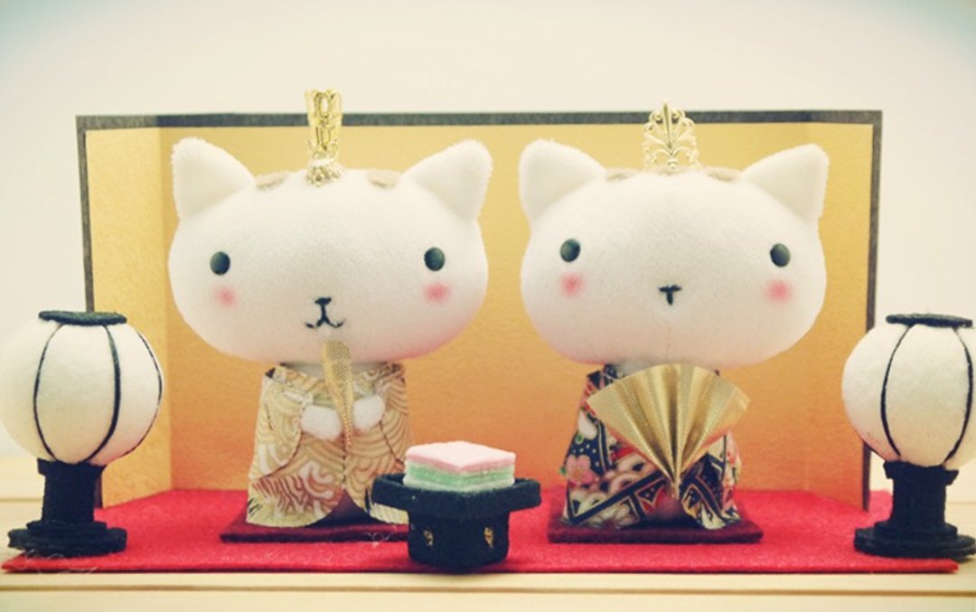 Bucute alal猫新春场景组/疗愈限量/生日礼物/手工/手作/新年快乐/招财猫/摆饰/新春/发财/结婚 - 摆饰 - 聚酯纤维 金色
