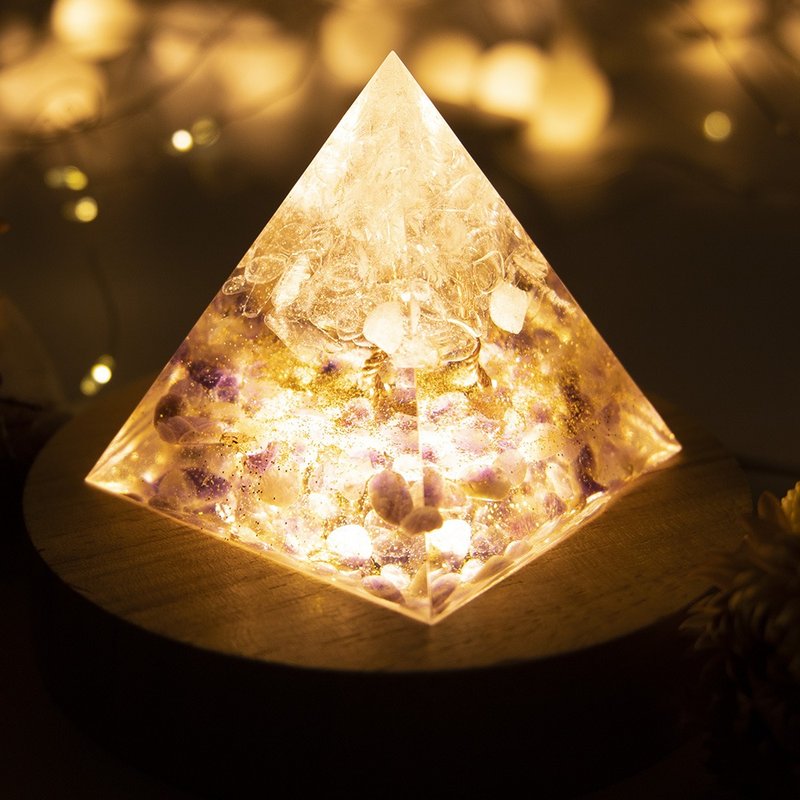 金字塔奥根塔Orgonite奥刚石生命之树脉轮冥想能量白水晶紫水晶 - 其他 - 树脂 
