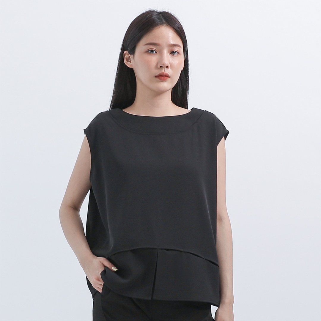 Shifen_时分镂空造型背心_22SF006_黑 - 女装背心 - 聚酯纤维 黑色