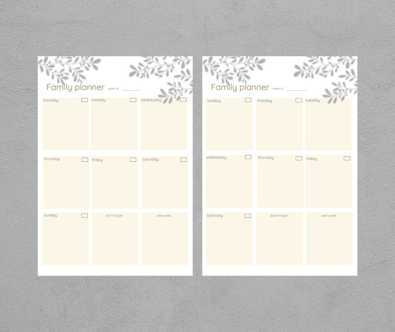 家庭计划师每周计划 - 其他数码商品 - 其他材质 