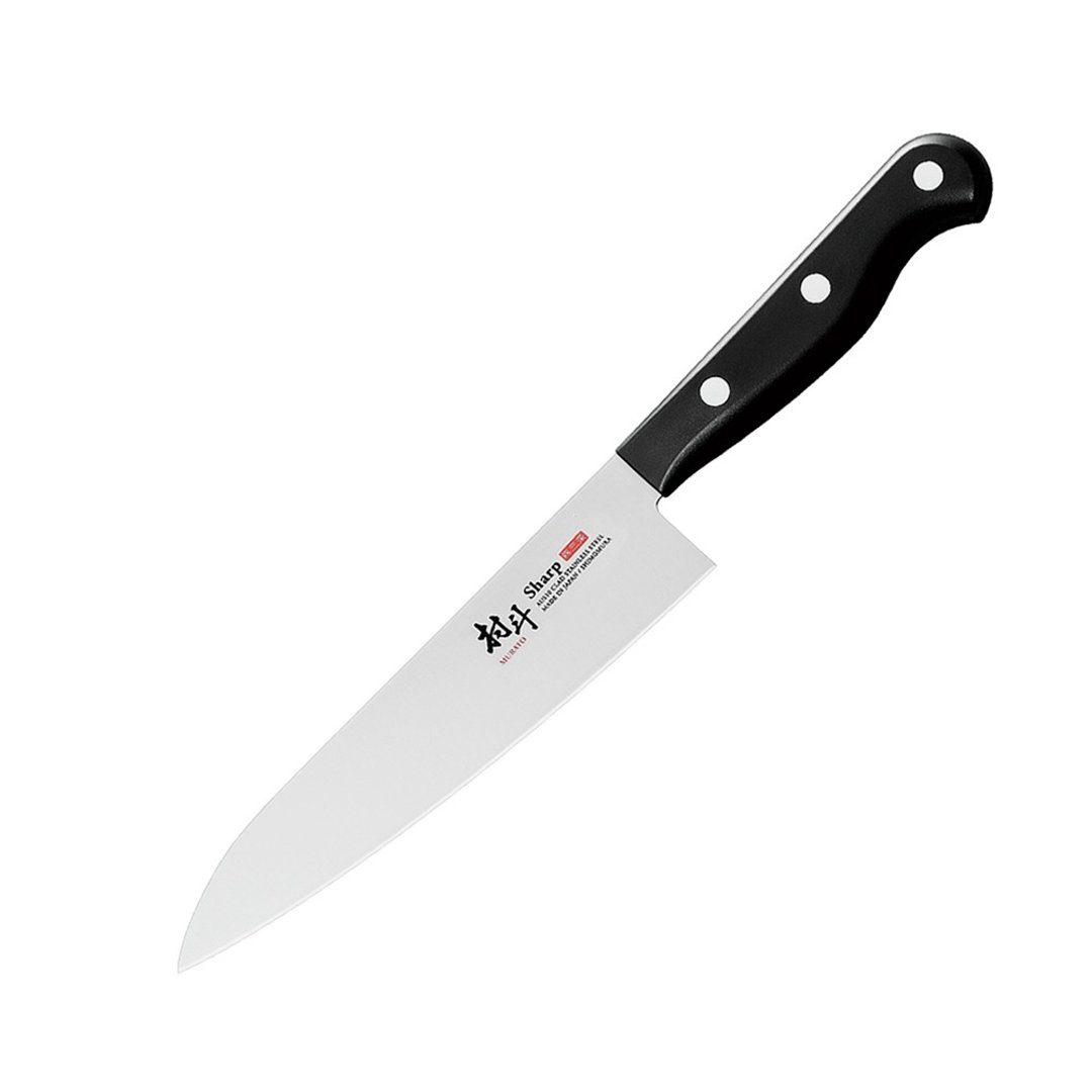 日本下村工业Shimomura】日本制燕三条村斗Sharp 系列牛刀18cm - 菜刀/刀架 - 不锈钢 黑色