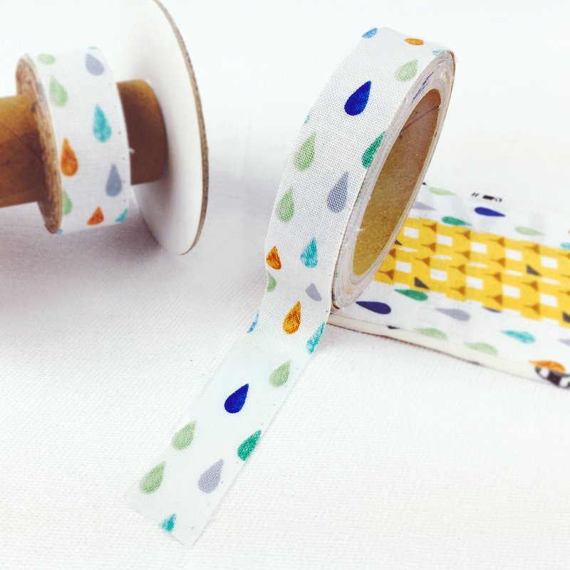 布胶带-旅行季几何雨滴【下雨了】 - 纸胶带 - 棉．麻 白色