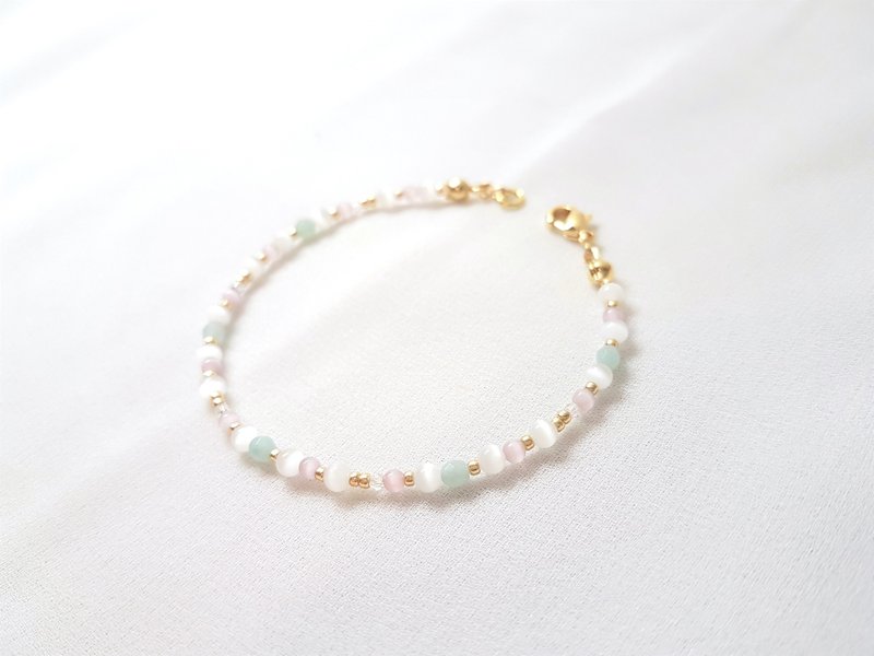 花嫁 · 天河石 猫眼石 水晶 串珠 细手环 - 手链/手环 - 半宝石 多色