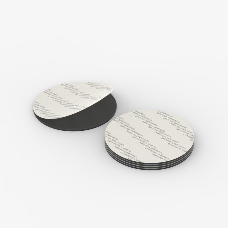 硅胶 止滑垫 圆型 可黏贴 75mm  5片装 - 其他 - 硅胶 黑色