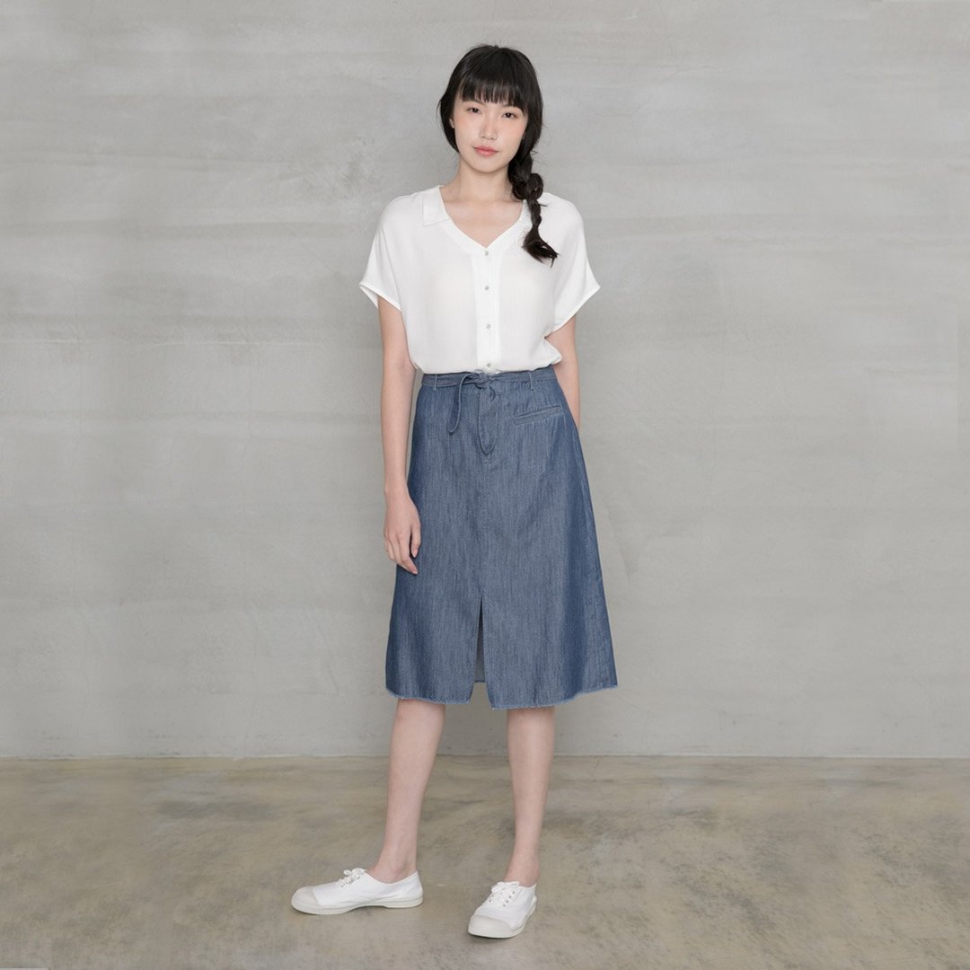 仲夏之旅绑带裙 Mid-Summer Tie Skirt - 裙子 - 棉 多色