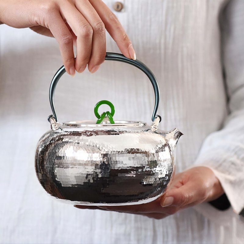 手工纯银亮面大平丸 一张口打出 - 茶具/茶杯 - 纯银 银色