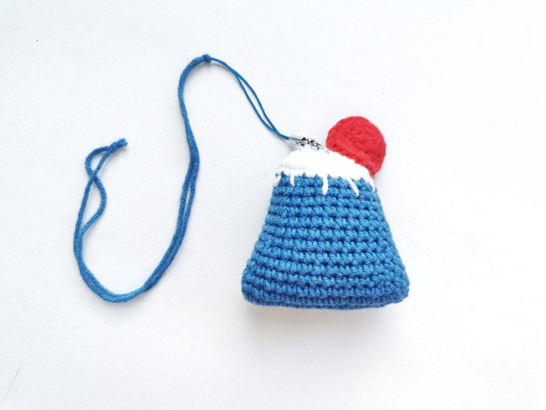 Mount Fuji, Fuji car accessory, Mount Fuji plush, car rear view hanging - 钥匙链/钥匙包 - 其他材质 蓝色