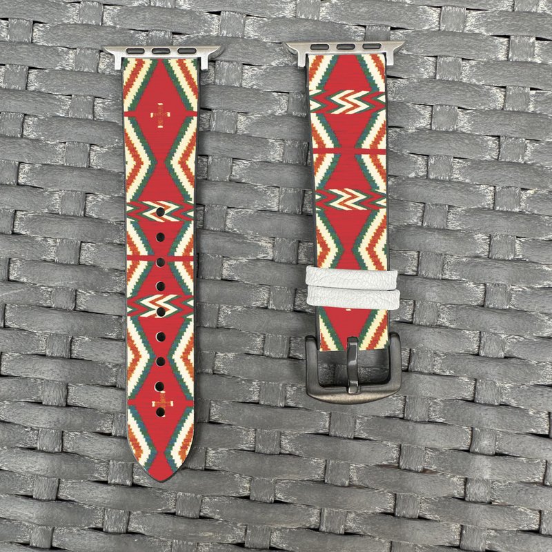 宝石红民族图案 Apple Watch 潮流硅胶表带 -cr44 - 表带 - 硅胶 多色