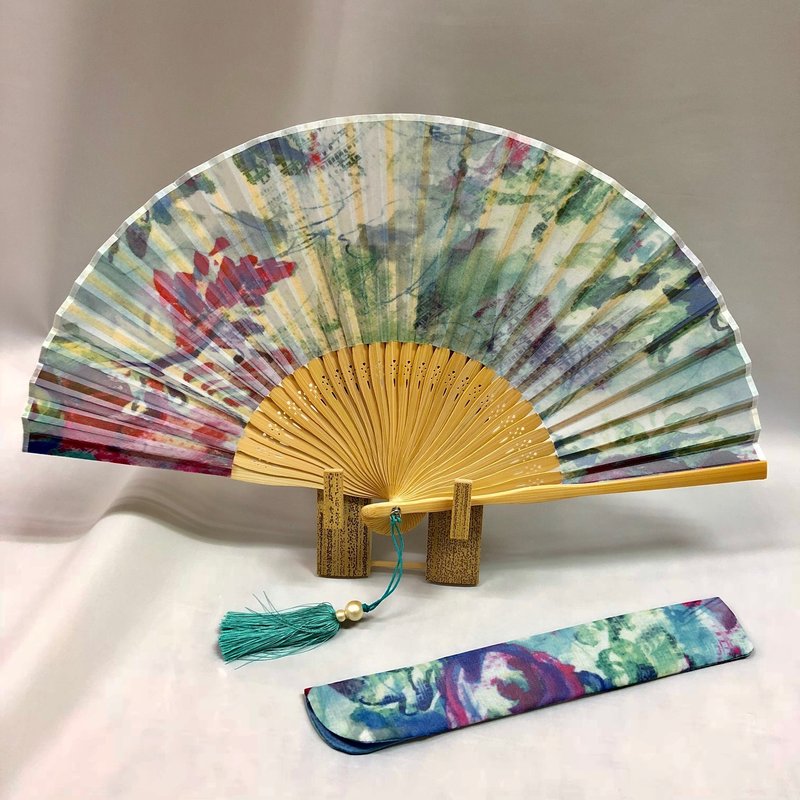 Ballett original printed fan (scarf not included) - 其他 - 竹 蓝色