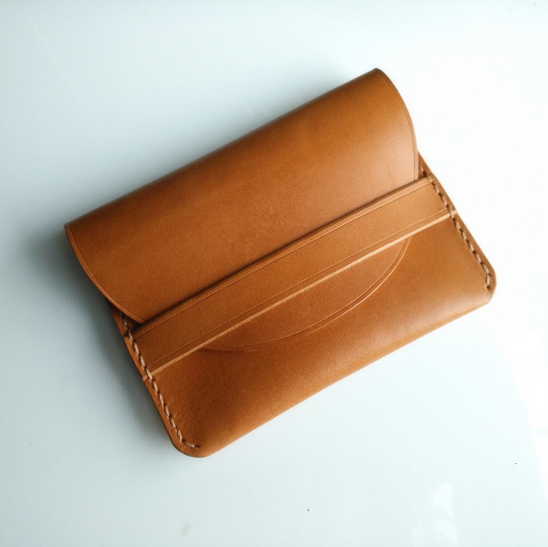 Handmade leather card case / coin pouch / earphone case - 零钱包 - 真皮 咖啡色