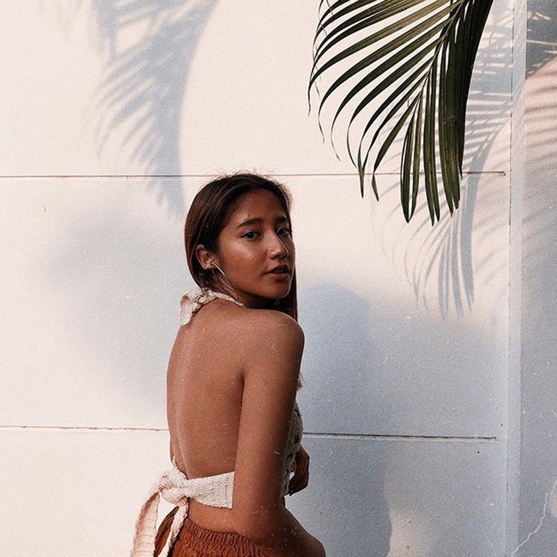 tribal knitted halter top - 女装上衣 - 其他材质 白色