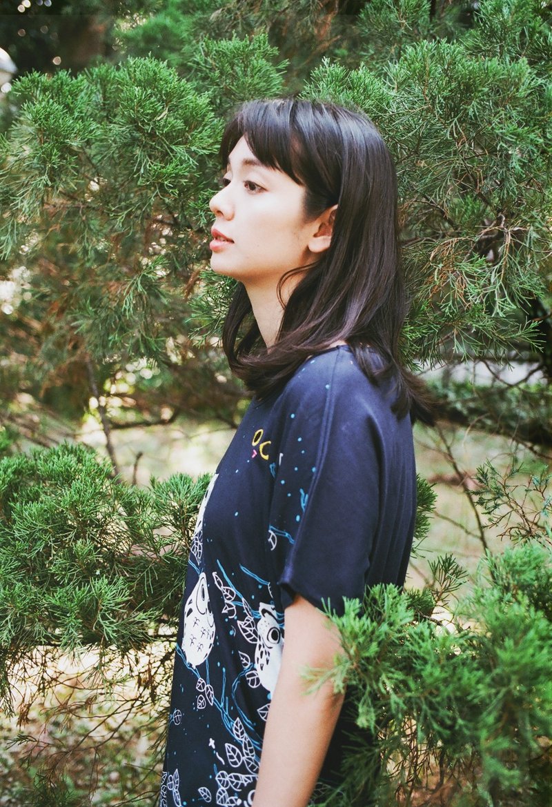 Urb.猫头鹰 口袋洋装 - 洋装/连衣裙 - 棉．麻 蓝色