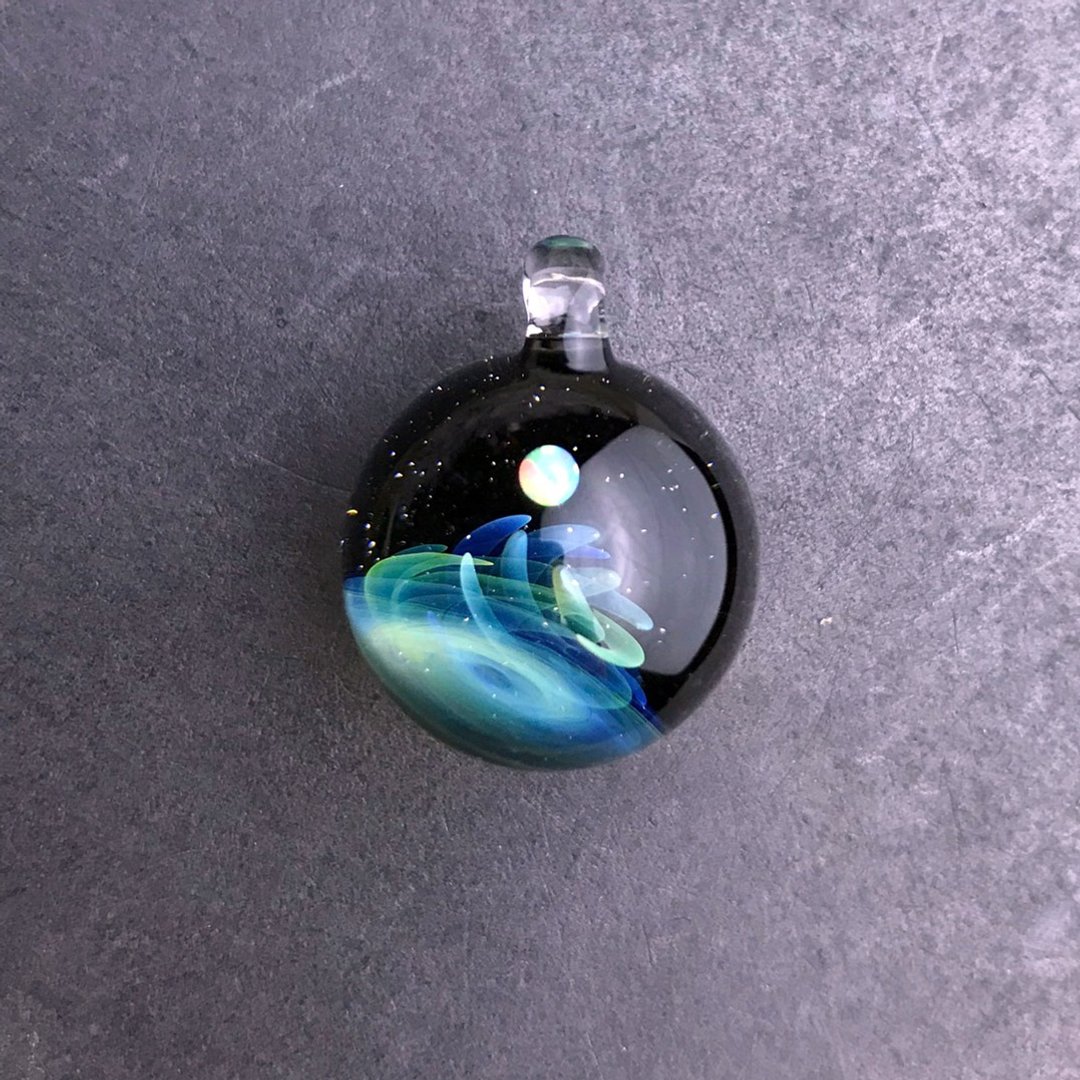 星球 宇宙 手工 玻璃 坠子 - 项链 - 玻璃 蓝色