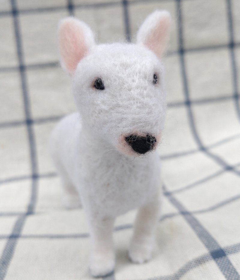 定制化 羊毛毡 宠物 复刻 仿真 狗狗 - 布爹利 牛头梗 斗牛梗 - 其他 - 羊毛 白色