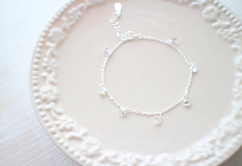 ☆闪耀 / 锆石 / 纯银手链 / 生日礼物 纪念日 姐妹链 - 手链/手环 - 其他金属 白色