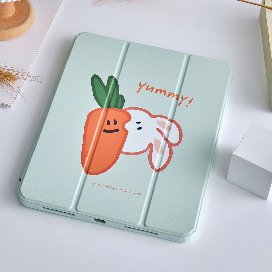 Second Morning兔兔红萝卜强悍磁吸iPad三折保护壳 - 平板/电脑保护壳 - 塑料 多色