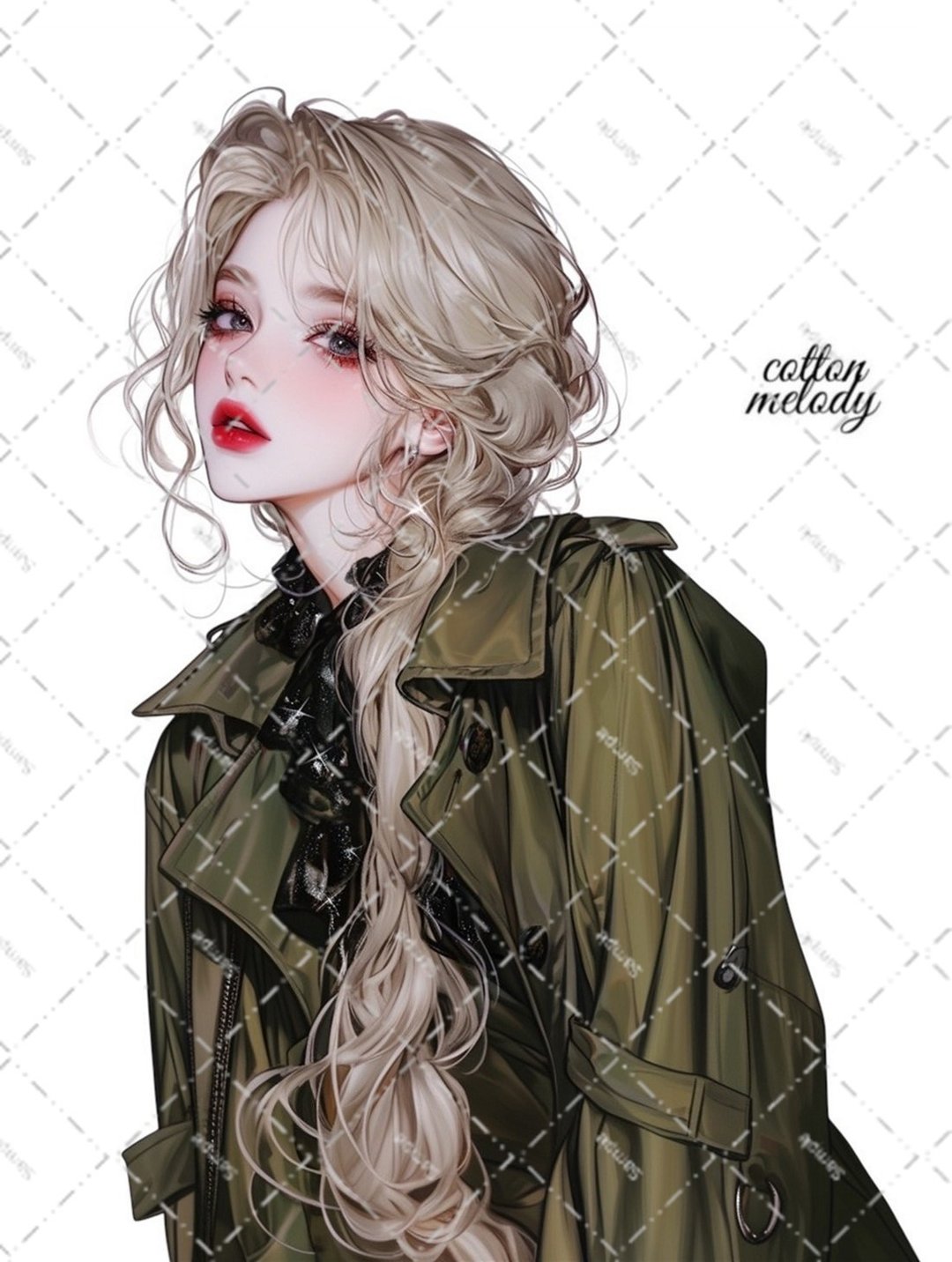 original sticker no.6450 人物贴纸 原创贴纸 人物贴纸 女孩贴纸 原创人物贴纸 - 贴纸 - 纸 