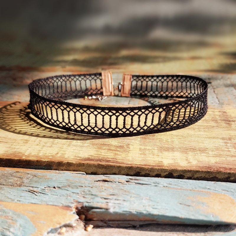 蕾丝颈链 橡实颈链 织带颈链 项链 种子 - 项链 - 其他人造纤维 黑色