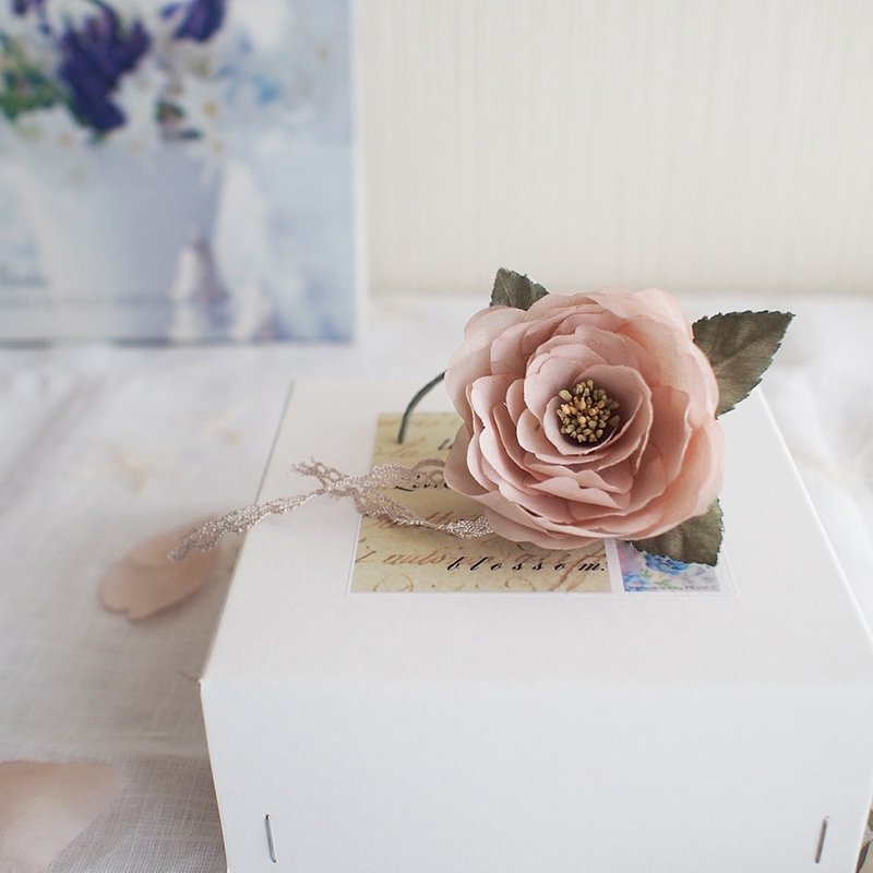 Corsage.Rose.Julia - 胸花/手腕花 - 棉．麻 橘色