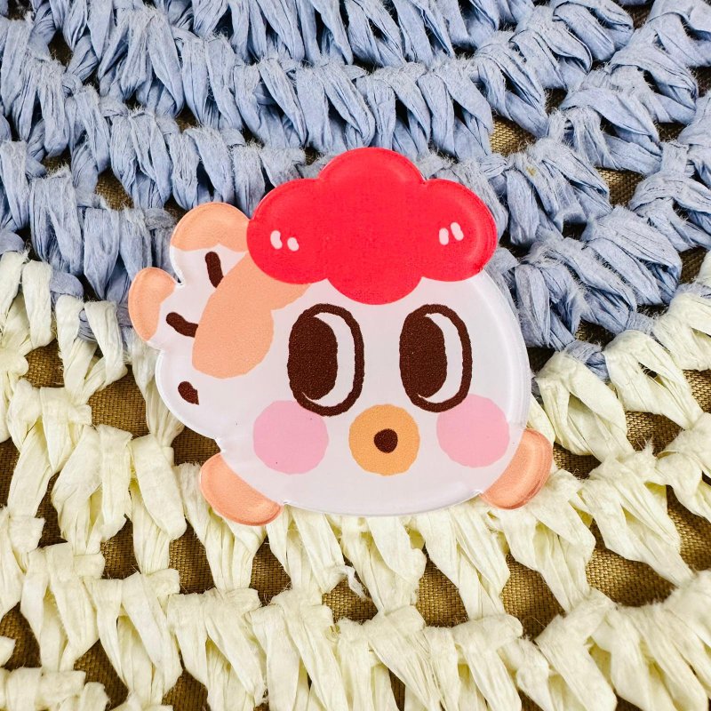 Kingnekosan 压克力造型别针 Kinchan 金鱼仔 - 胸针 - 塑料 白色