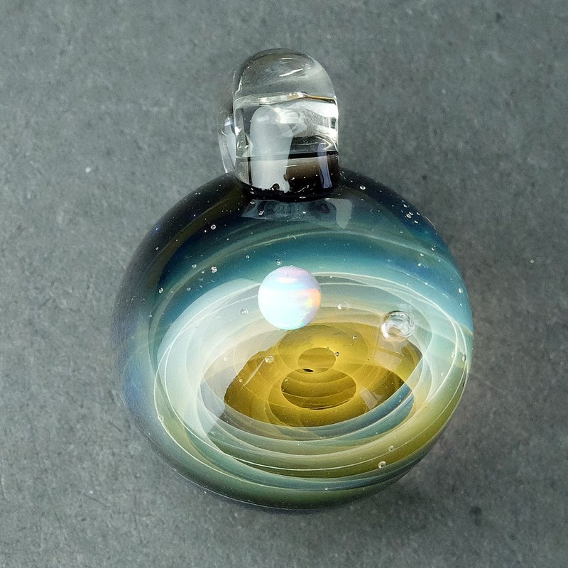 星球 宇宙 手工 玻璃 坠子 - 项链 - 玻璃 橘色