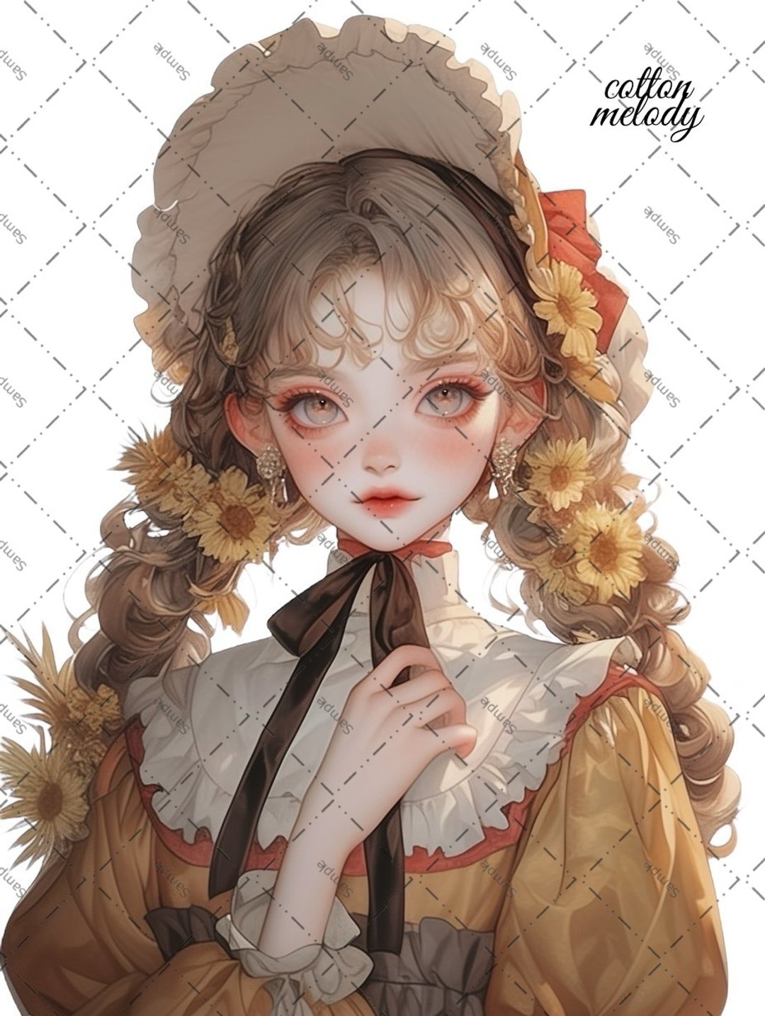 original sticker no.1915 人物贴纸 原创贴纸 原创人物贴纸 装饰贴纸 cotton melody - 贴纸 - 纸 