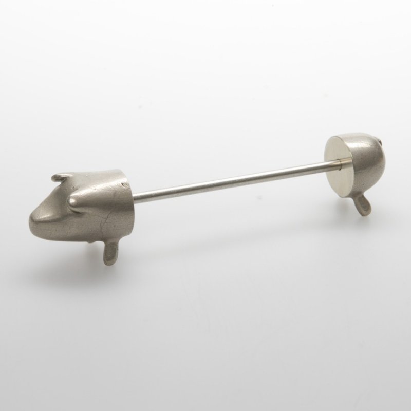 白铜幸运猪戒指收纳台 - 摆饰 - 其他材质 银色