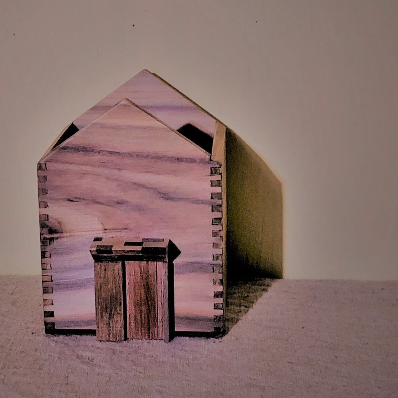 台湾杉小屋收纳摆件 - 收纳用品 - 木头 卡其色