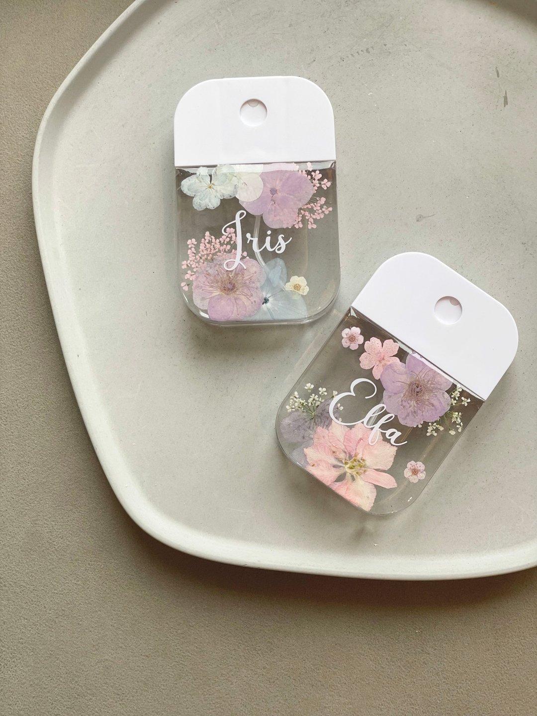 【DIY押花喷雾瓶－粉色款】自订名字 定制化 消毒瓶 防疫用品 - 收纳用品 - 塑料 