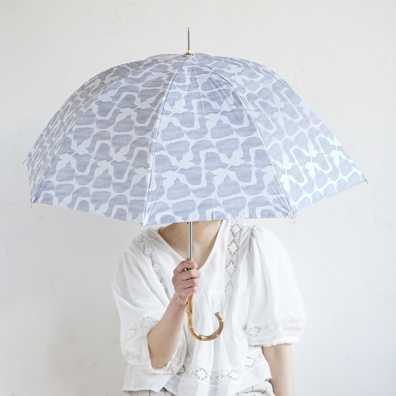 竹把 UV防护手开式长伞 鸟 紫外线99.9%防护 晴雨两用 日伞 - 雨伞/雨衣 - 防水材质 灰色