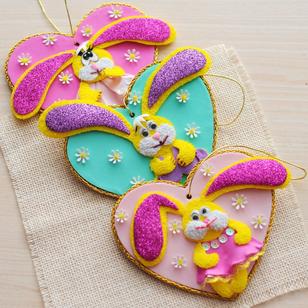 Lucky rabbit for nursery wall decor. Year Rabbit  decoration. Cute bunny Easter - 墙贴/壁贴 - 其他材质 多色