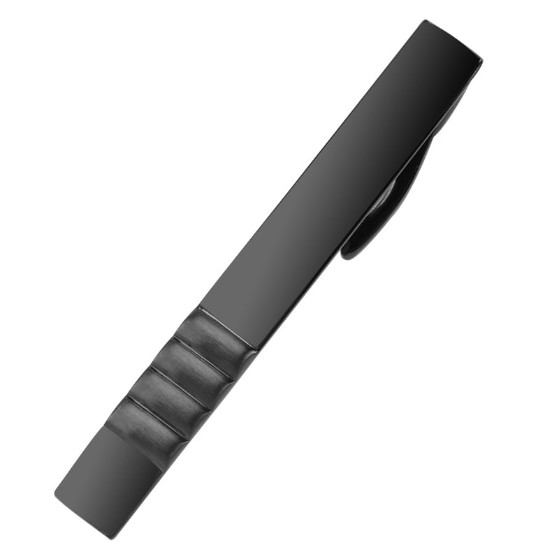 50mm 枪黑弧形双色领带夹 - 领带/领带夹 - 其他金属 黑色