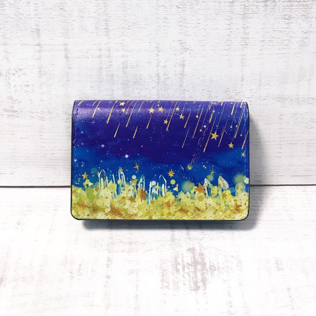 Card Case Starry night / Business Card Holder / Office Worker / GALAXY / star - 名片夹/名片盒 - 人造皮革 蓝色