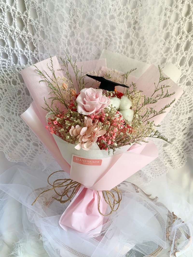 粉不凋玫瑰花束 毕业花束 干燥花束 情人花束 花束 - 干燥花/捧花 - 植物．花 粉红色