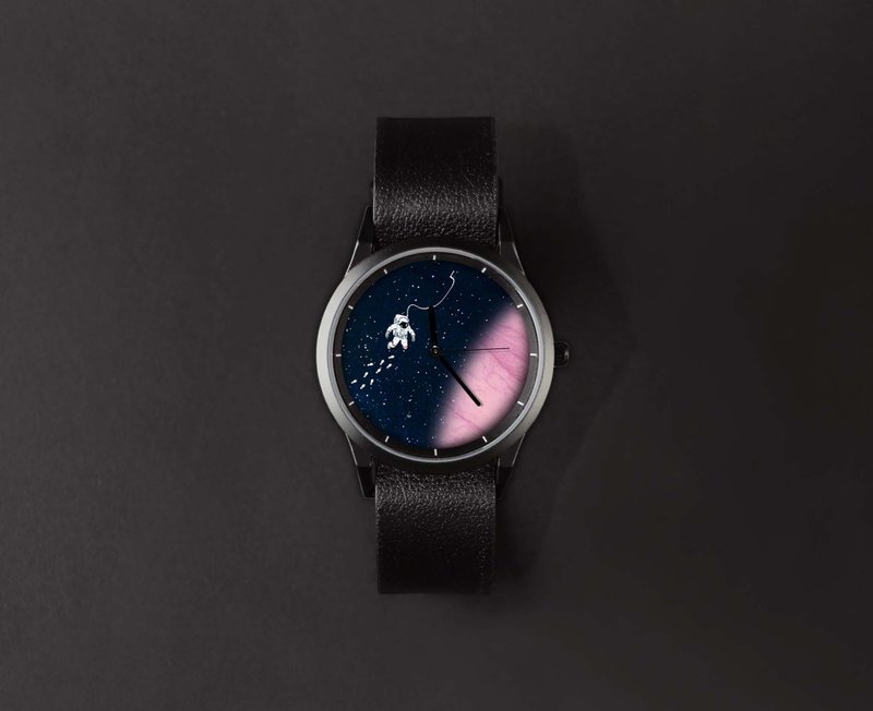 插画X手表-太空漫游-1am - 女表 - 其他金属 粉红色