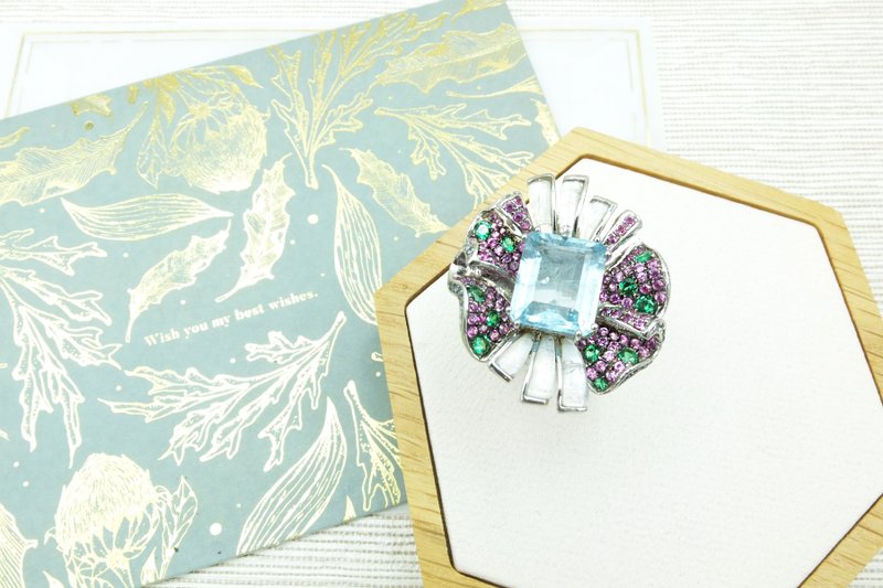 海蓝宝戒指 - 戒指 - 半宝石 蓝色