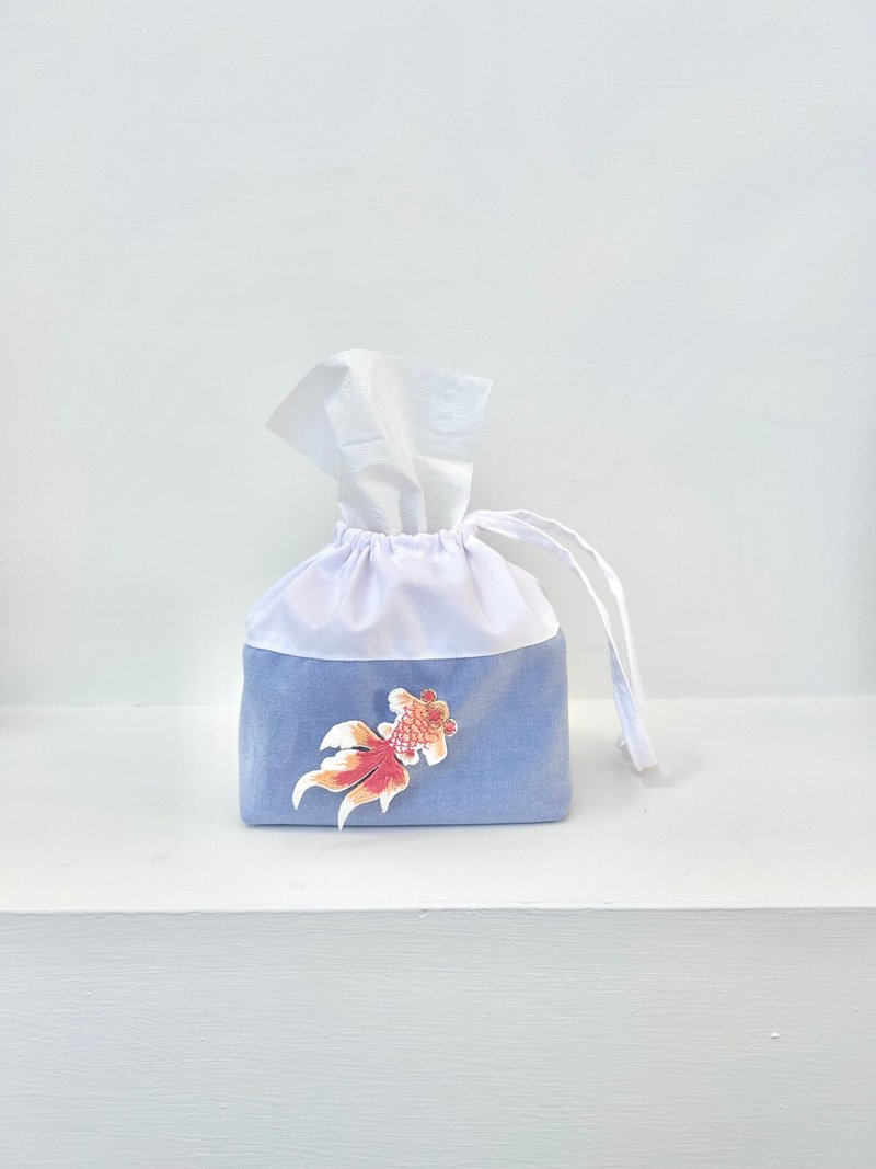 【捞一只金鱼】抽取式卫生纸/面纸套 尺寸可订制 - 纸巾盒 - 棉．麻 