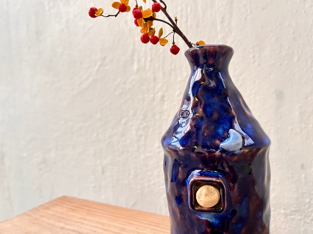 | Luna 陶偶系列 | 陶器 蓝月 花瓶 摆设 - 花瓶/陶器 - 陶 蓝色
