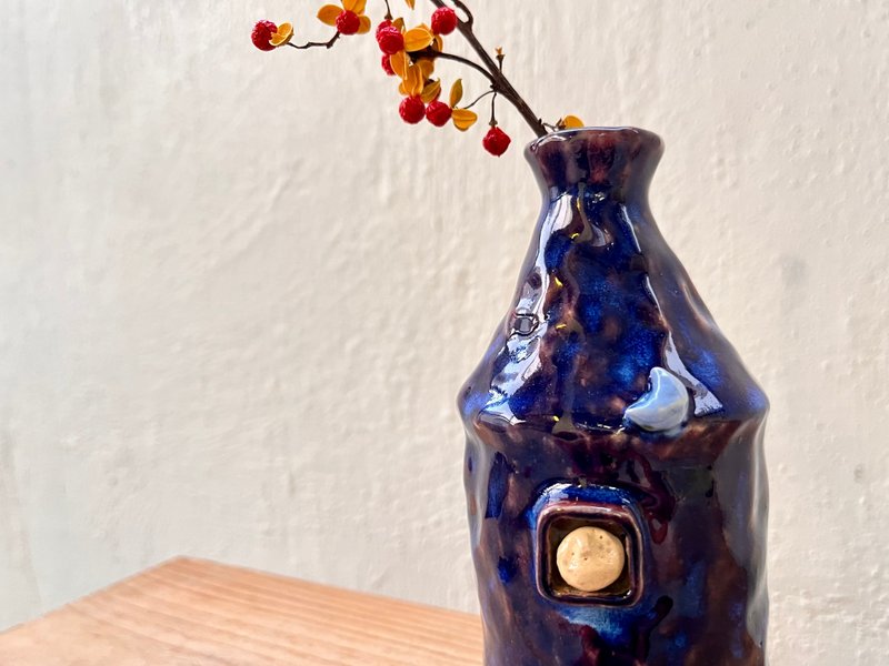 | Luna 陶偶系列 | 陶器 蓝月 花瓶 摆设 - 花瓶/陶器 - 陶 蓝色